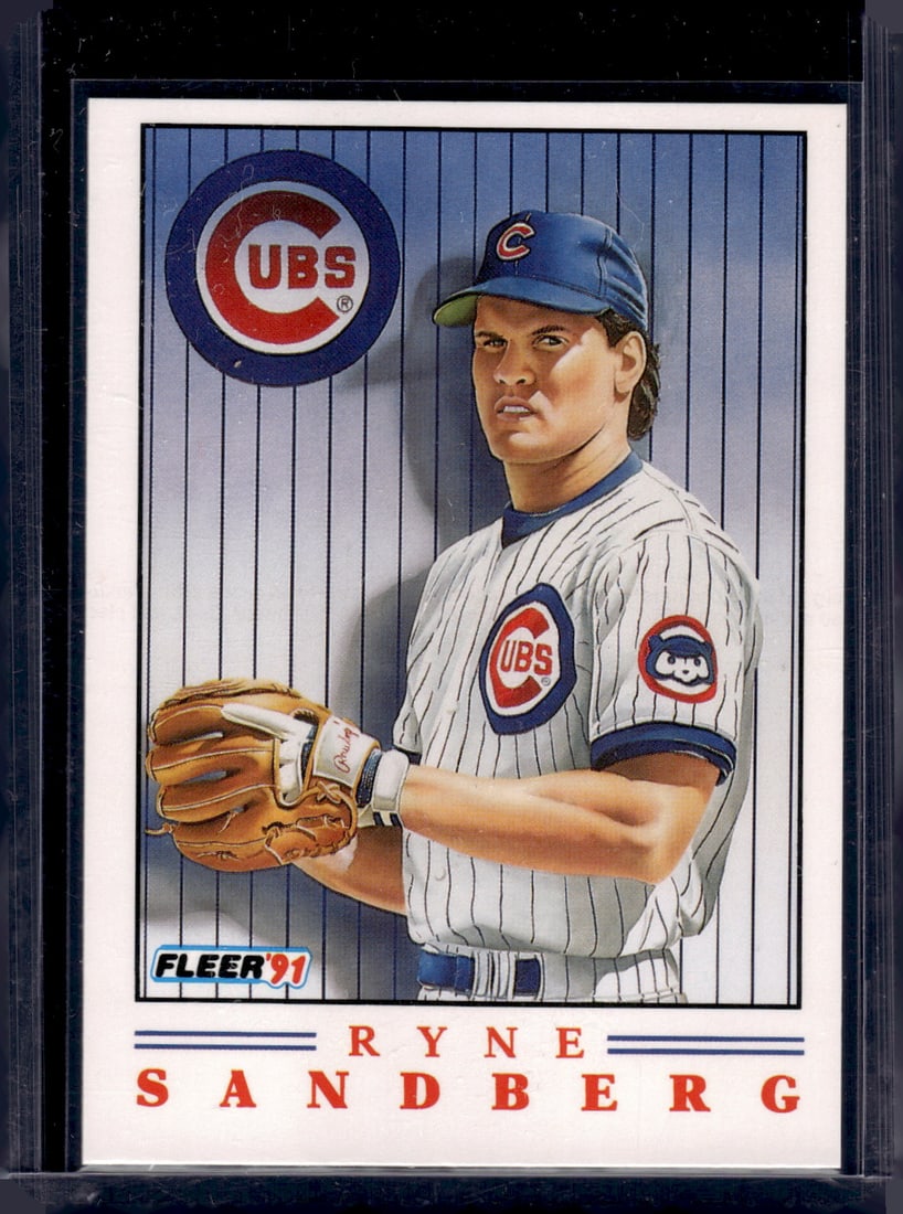 Ryne Sanderg Pro Visions 1991 Fleer #3 Chicago Cubs Baseball Card (1 of 2)