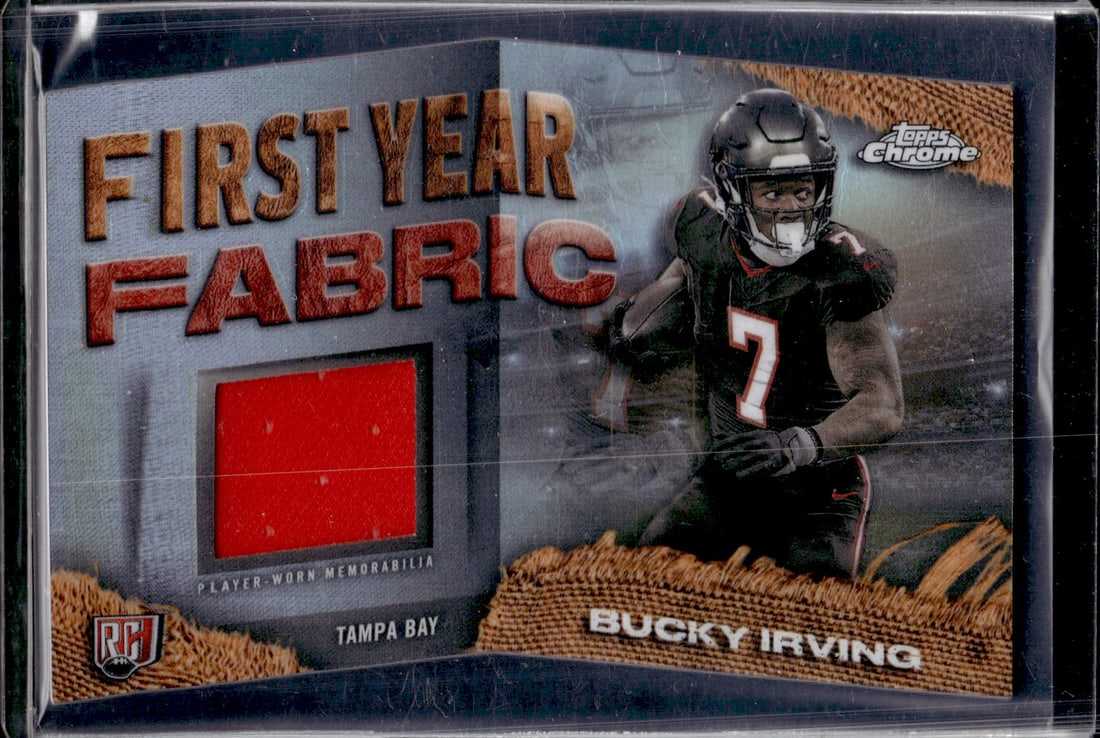 Bucky Irving Rookie Card Patch Die Cut 2024 Topps Chrome #FYF-BI Buccaneers (1 of 2)
