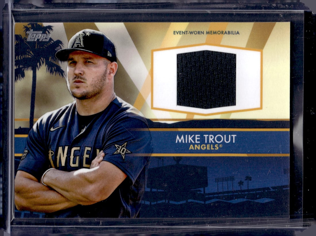 Mike Trout All Star Game Event Worn Patch 2022 Topps #ASSC-MT Angels Baseball Card (1 of 2)