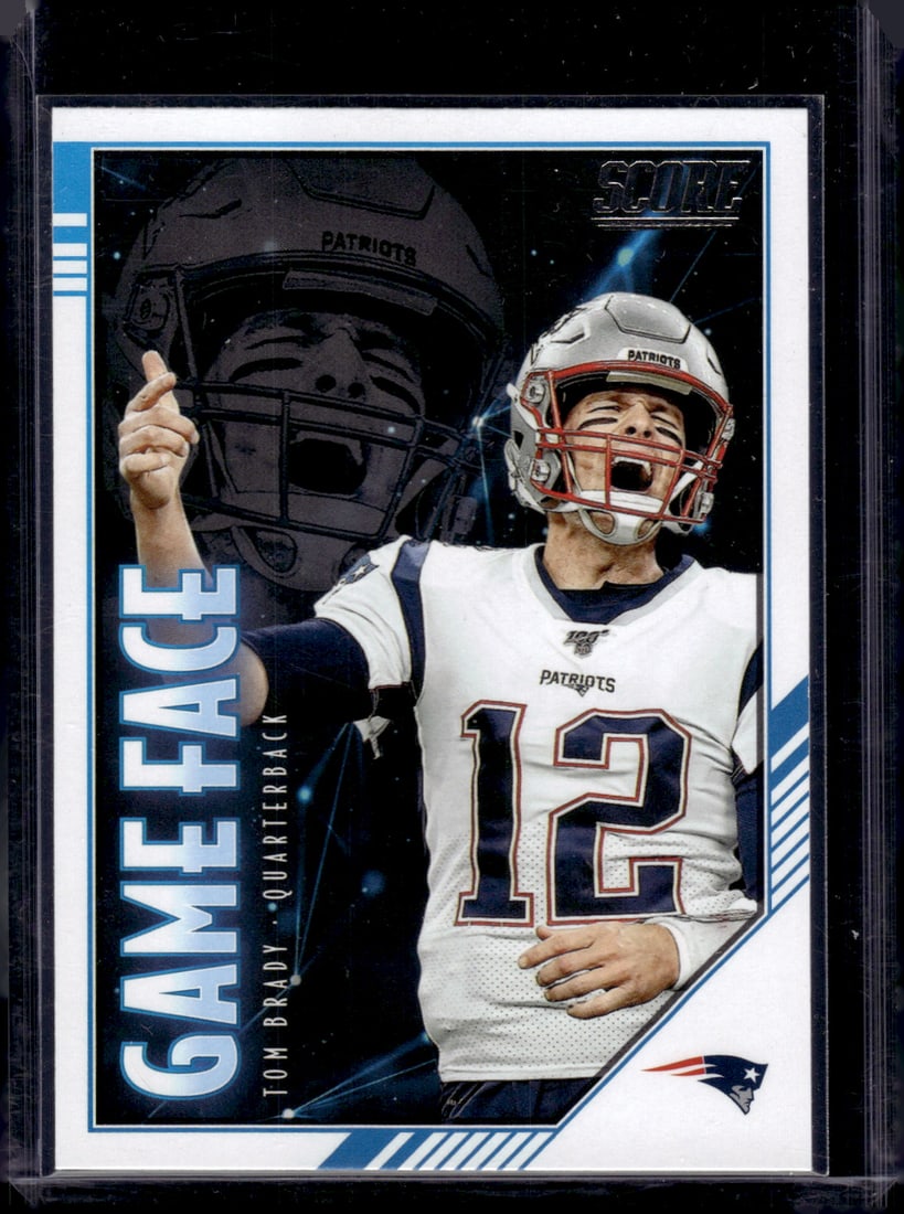 Tom Brady Game Face 2020 Panini Score #GF-TB Patriots Football Card (1 of 2)