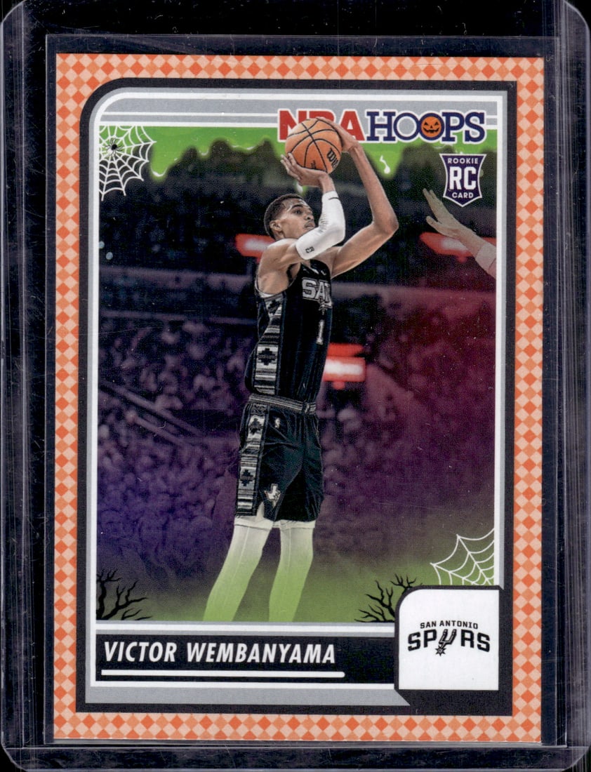 Victor Wembanyama Rookie Card Orange 2023-24 Panini Haunted Hoops #108 Spurs (1 of 2)