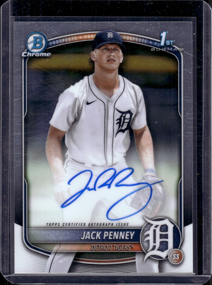 Jack Penney 1st Bowman Chrome Auto 2025 Bowman Chrome #CPA-JPY Tigers Baseball Card (1 of 2)