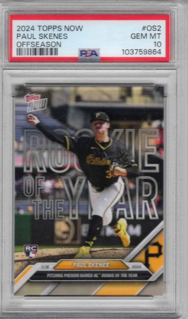 Paul Skenes Rookie Card Offseason 2024 Topps Now #OS2 PSA 10 Pirates Baseball Card (1 of 2)