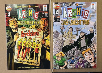 Archie Meets Jay & Silent Bob New Archie Series Comic Book, 2025 #1 Variant Covers: Archie, Jughead, Veronica, Betty, Mr Weatherby, Hot Dog. All Comic Books come Bagged, Boarded, and Sleeved in a Hard PVC Top Loader, Shipping is a little more than baseball cards due to the cost of su