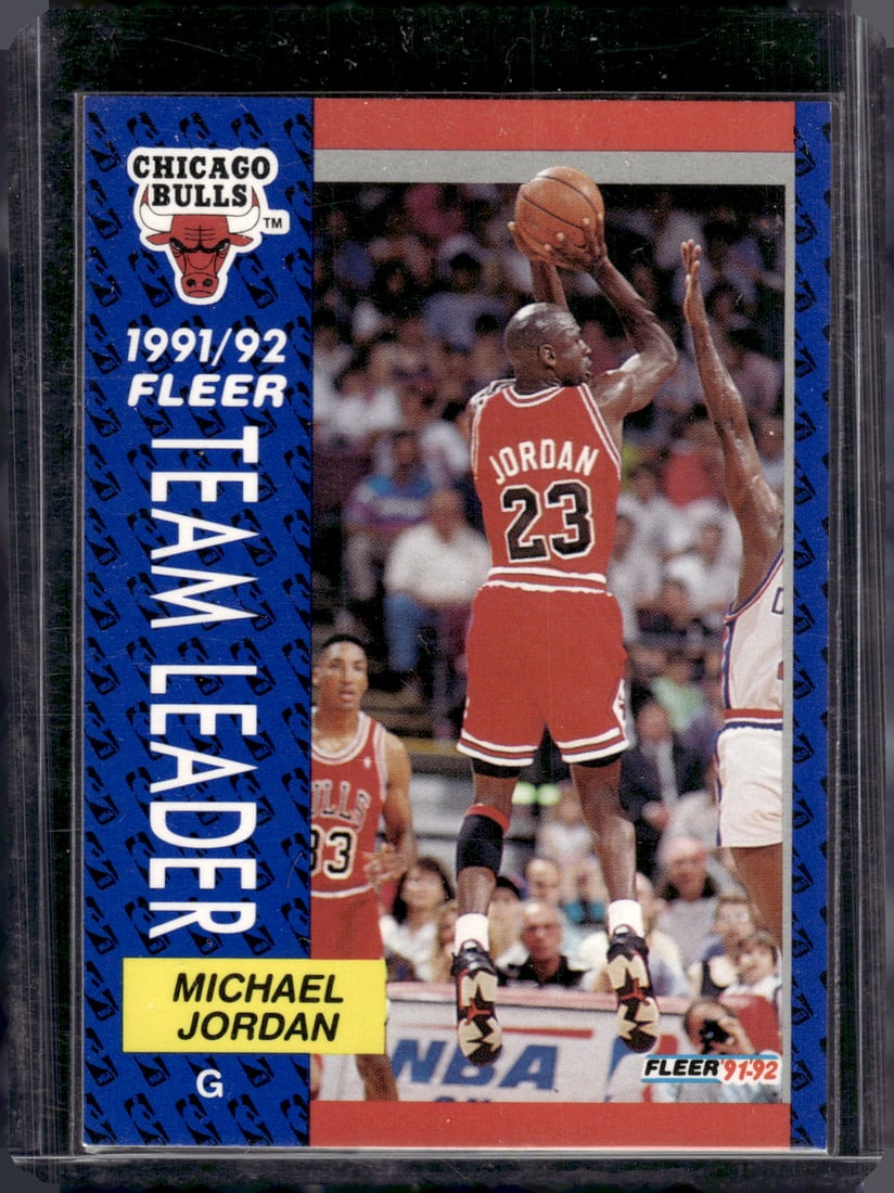 Michael Jordan 1991-92 Fleer #375 Chicago Bulls: Fleer Vintage Basketball NBA Trading & Sports Cards, NBA Championship & Hall of Fame Player Cards, Valuable Auction Memorabilia Lots Sold On Line, Old Sports Cards for Sale Near Me
