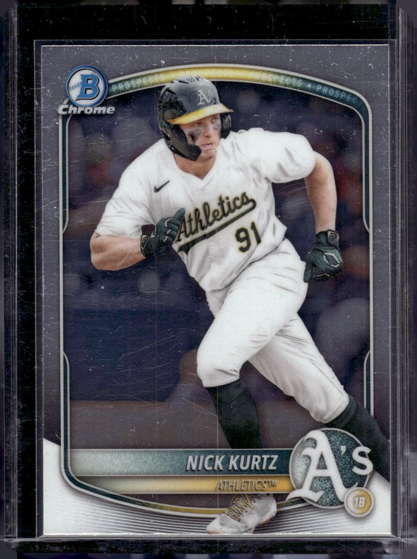 Nick Kurtz Chrome Prospects 2025 Bowman Chrome #BCP-114 Athletics Baseball Card (1 of 2)