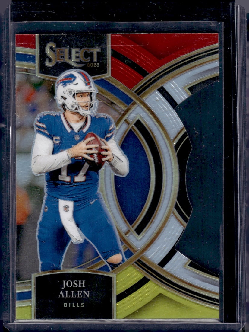 Josh Allen Red/Yellow Prizm Die Cut 2023 Panini Select #200 Buffalo Bills (1 of 2)
