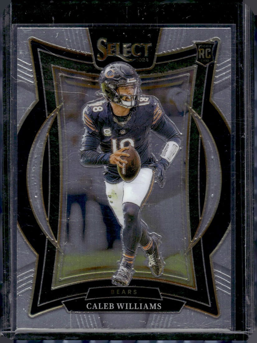 Caleb Williams Rookie Card 2024 Panini Select #25 Chicago Bears: Panini Select, Prizm, Mosaic, Contenders, Zenith, Phoenix, Illusions, Absolute, Rookie NFL Sports Trading Cards, SP, SSP, Cards, Football Cards for Sale Near Me, Superbowl & Hall of Fame Player Cards,
