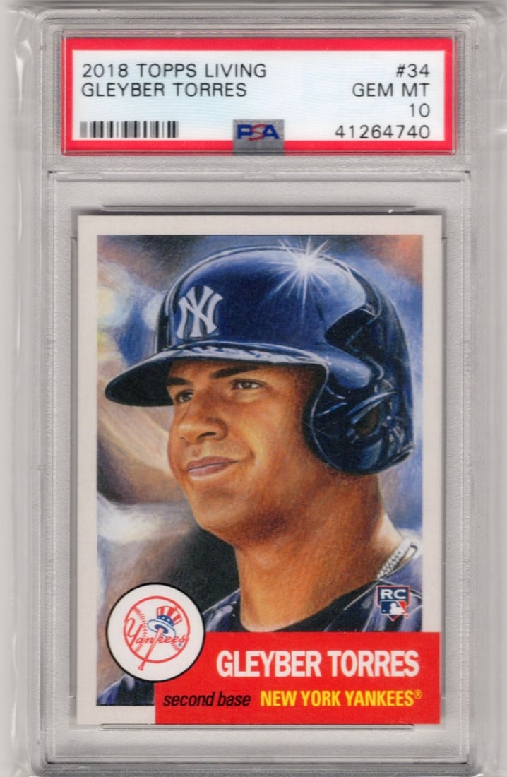 Gleyber Torres Rookie Card 2018 Topps Living #34 PSA 10 Yankees Baseball Card (1 of 2)