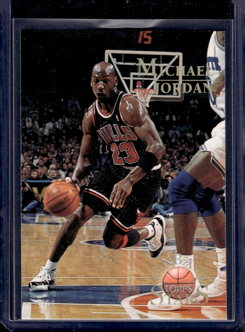 Michael Jordan 1996-97 NBA Topps Stars #124 Chicago Bulls: Topps Basketball NBA Trading & Sports Cards, Sports Cards for Sale Near Me, Chrome, Refractor, SP, SSP, Valuable Auction Memorabilia Lots Sold On Line, NBA Championship & Hall of Fame Player Cards