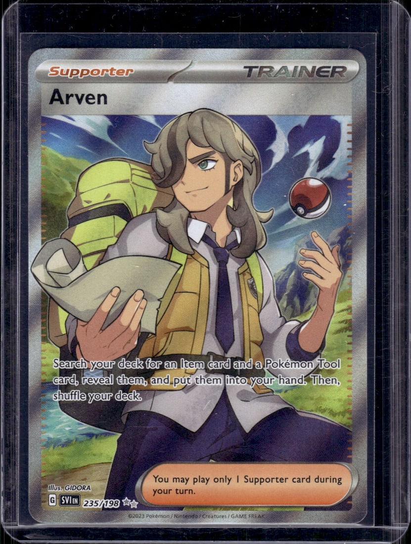 2023 Pokemon Scarlet & Violet Arven Full Art Ultra Rare #235 Pokemon TCG: TCG, Pikachu, Charizard, Rare, Secret Rare, Holo Cards, Pokemon & TCG Cards sold near Me, Nintendo, Evee, Houndoom, Reverse Holo Cards, 3 Star Ultra Rare, EX
