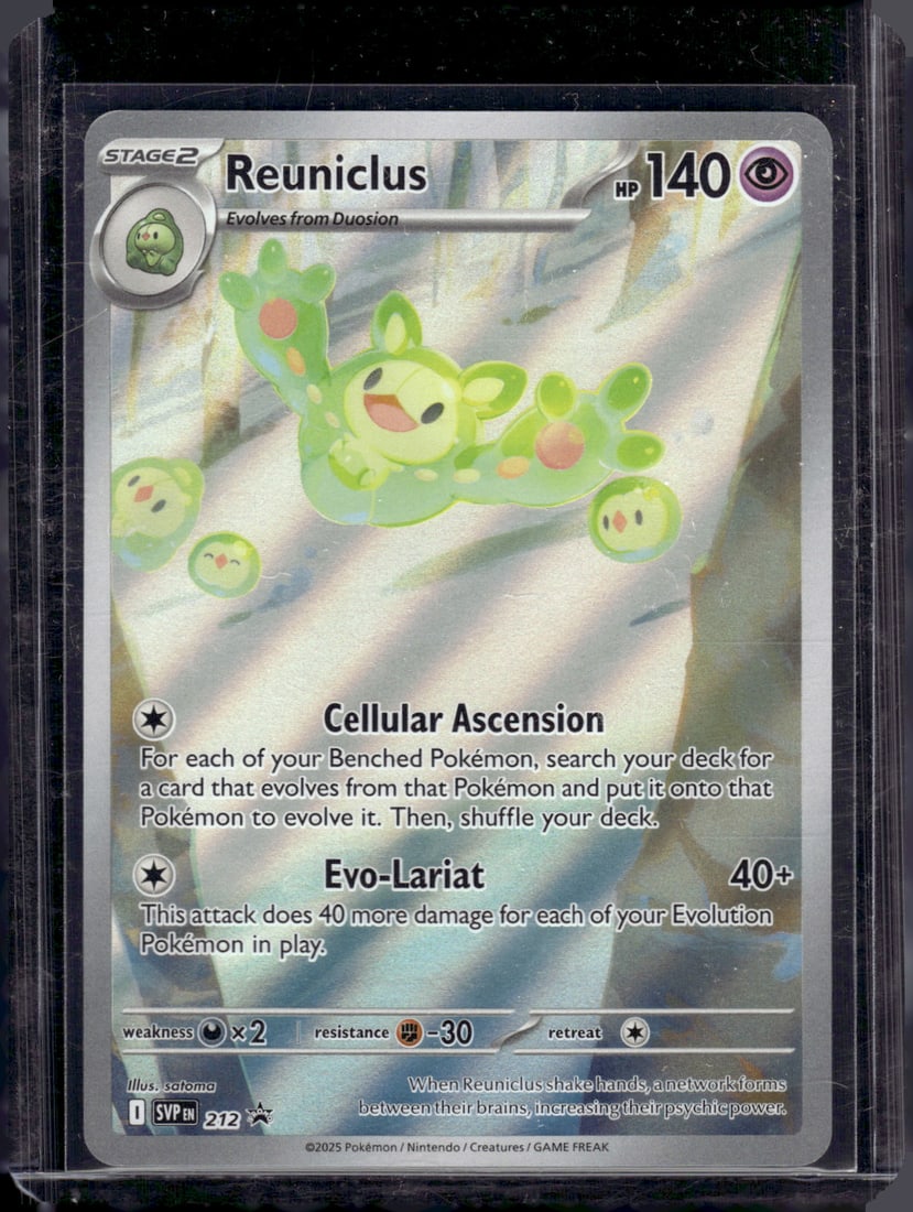 2025 Pokemon Black Bolt & White Flare Black Star Promo Reuniclus #212: TCG, Pikachu, Charizard, Rare, Secret Rare, Holo Cards, Pokemon & TCG Cards sold near Me, Nintendo, Evee, Houndoom, Reverse Holo Cards, 3 Star Ultra Rare, EX