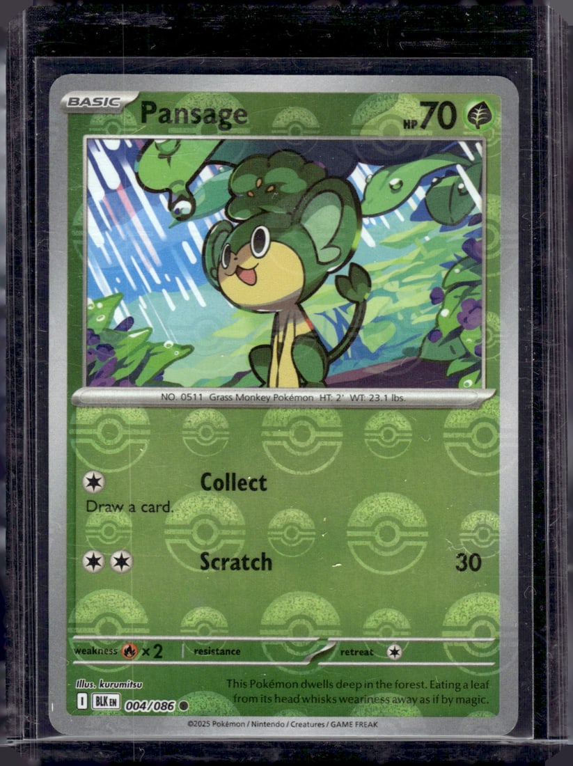 2025 Pokemon Black Bolt Pansage Poke Ball Pattern #4: TCG, Pikachu, Charizard, Rare, Secret Rare, Holo Cards, Pokemon & TCG Cards sold near Me, Nintendo, Evee, Houndoom, Reverse Holo Cards, 3 Star Ultra Rare, EX