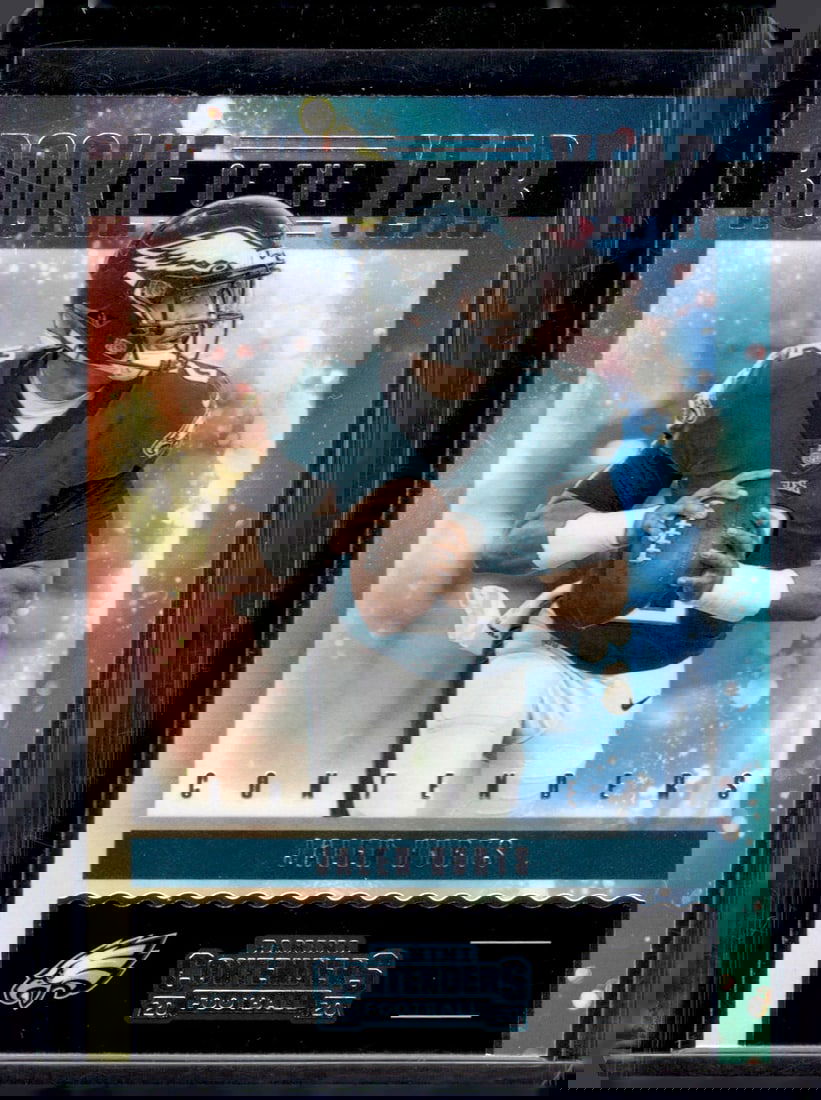 Jalen Hurts Rookie Card 2020 Panini Contenders #RY-JHU Eagles Football Card: Panini Select, Prizm, Mosaic, Contenders, Zenith, Phoenix, Illusions, Absolute, Rookie NFL Sports Trading Cards, SP, SSP, Cards, Football Cards for Sale Near Me, Superbowl & Hall of Fame Player Cards,