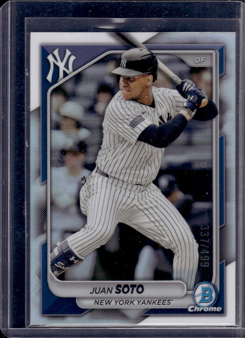 Juan Soto Refractor /499 2024 Bowman Chrome #89 Mets, Yankees (1 of 2)