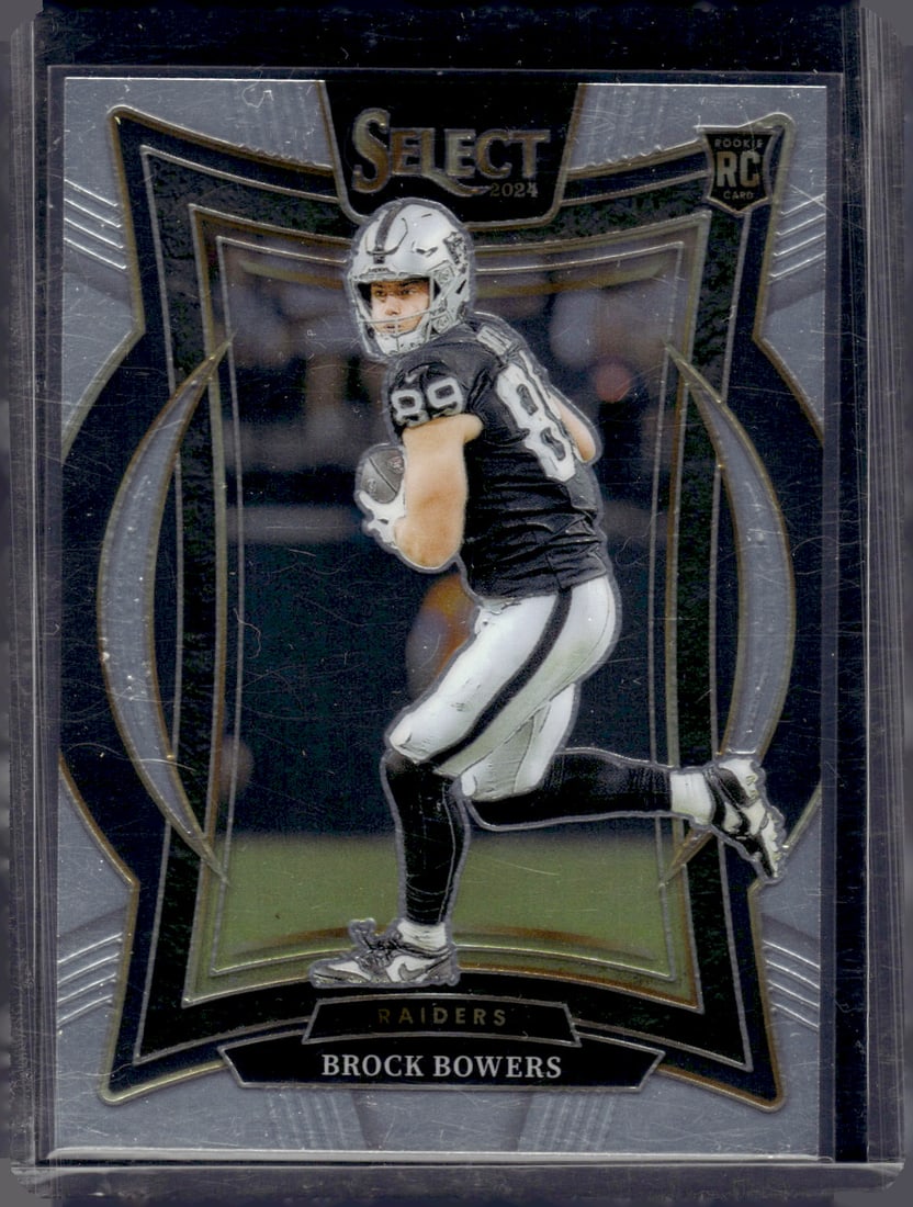 Brock Bowers Rookie Card 2024 Panini Select #31 Las Vegas Raiders: Panini Select, Prizm, Mosaic, Contenders, Zenith, Phoenix, Illusions, Absolute, Rookie NFL Sports Trading Cards, SP, SSP, Cards, Football Cards for Sale Near Me, Superbowl & Hall of Fame Player Cards,