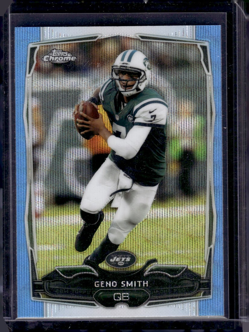 Geno Smith Blue Wave Refractor 2014 Topps Chrome #28 Jets, Seahawks (1 of 2)