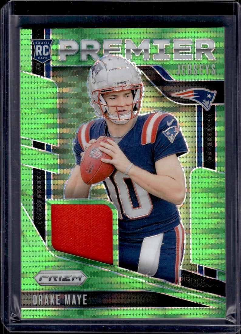 Drake Maye Rookie Card Neon Green Puslar Patch 2024 Panini Prizm #PJ-DME Patriots (1 of 2)
