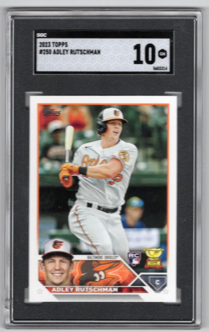 Adley Rutschman Rookie Card 2023 Topps #250 SGC 10 Orioles Baseball Card (1 of 2)