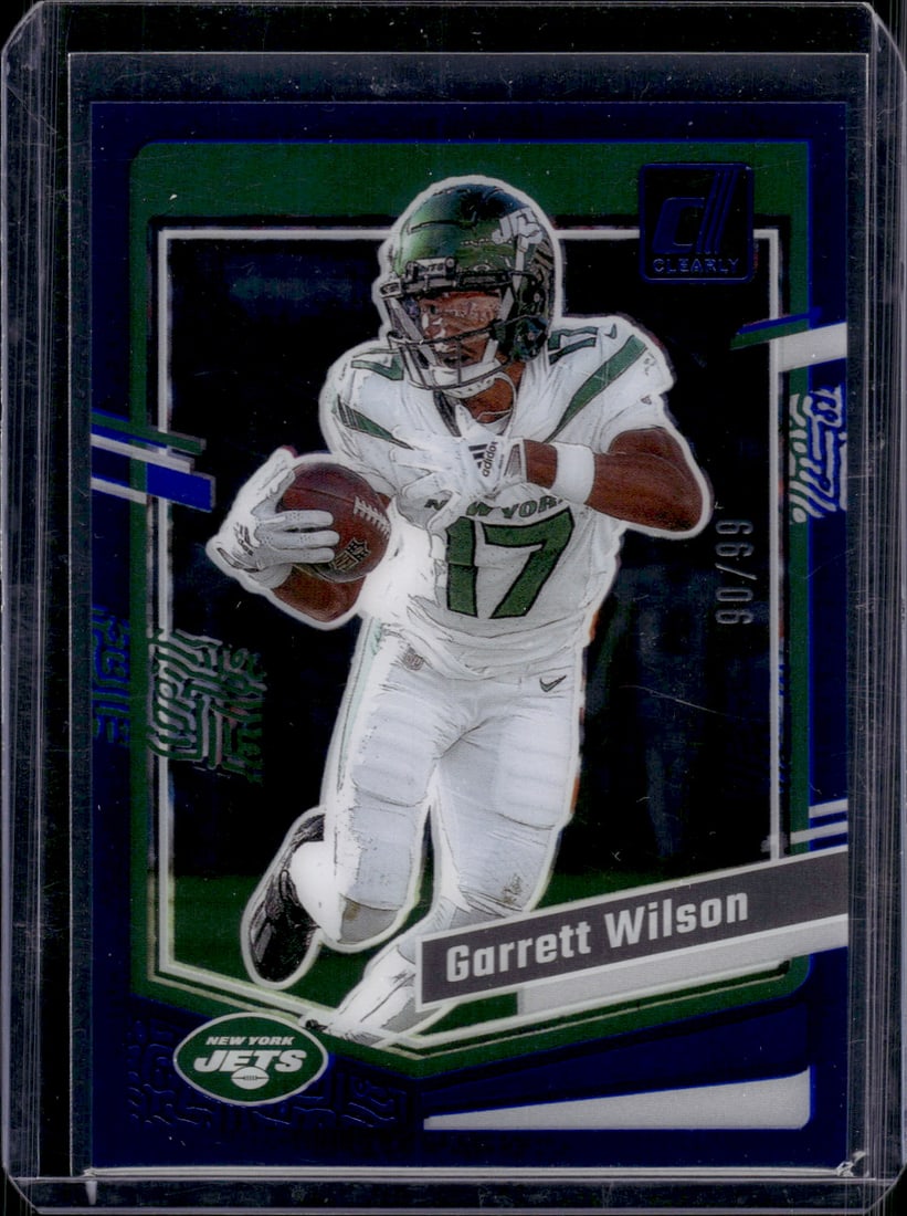 Garrett Wilson Blue /99 2023 Panini Clearly Donruss #37 New York Jets Football Card: Donruss Football NLF Trading & Sports Cards, Sports Cards for Sale Near Me, Valuable Memorabilia Auction Lots Sold On Line, SP, SSP