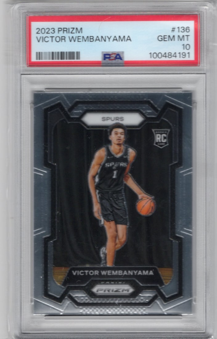 Victor Wembanyama Rookie Card 2023-24 Panini Prizm #136 PSA 10 Spurs Basketball Card (1 of 2)