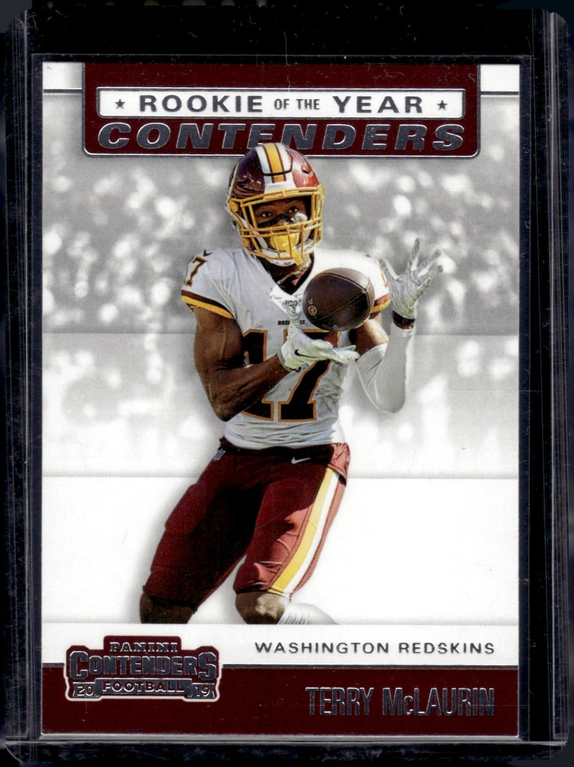 Terry McLaurin Rookie Card 2019 Panini Contenders #RYA-TM Redskins, Commanders: Panini Select, Prizm, Mosaic, Contenders, Zenith, Phoenix, Illusions, Absolute, Rookie NFL Sports Trading Cards, SP, SSP, Cards, Football Cards for Sale Near Me, Superbowl & Hall of Fame Player Cards,