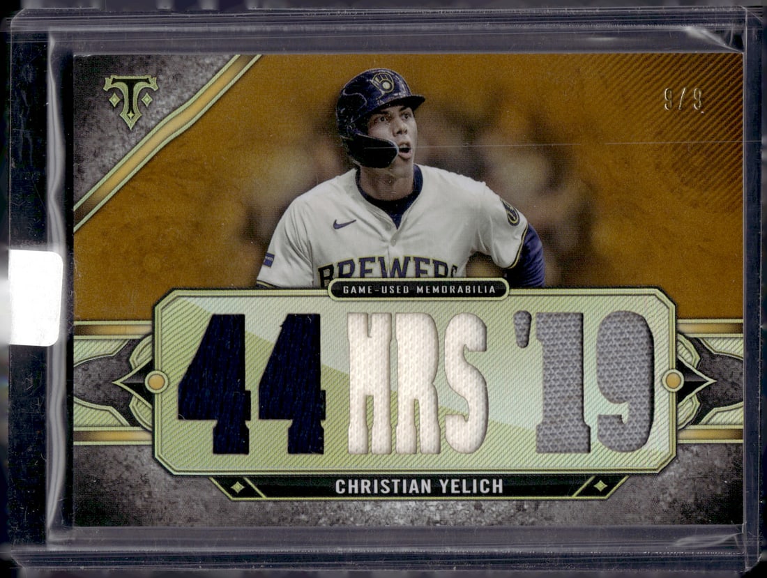 Christian Yelich Game Used Patch /9 2024 Topps Triple Threads #TTR-CY2 Baseball Card (1 of 2)