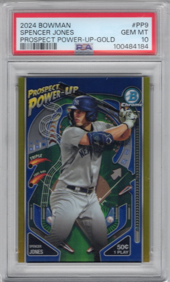 Spencer Jones Prospect Power Up Gold /50 2024 Bowman Chrome #PP9 PSA 10 Yankees (1 of 2)