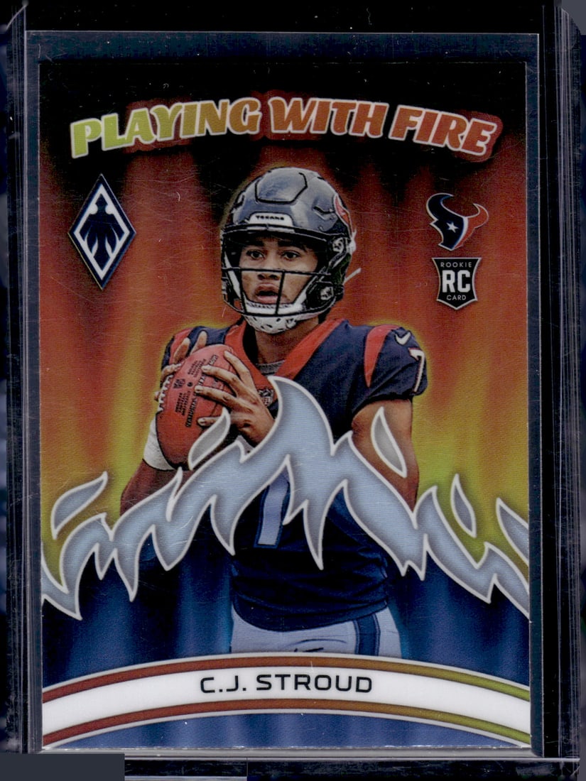 Cj Stroud Rookie Card Playing With Fire Silver Prizm 2023 Panini Phoenix #PWF-2 Texans (1 of 2)