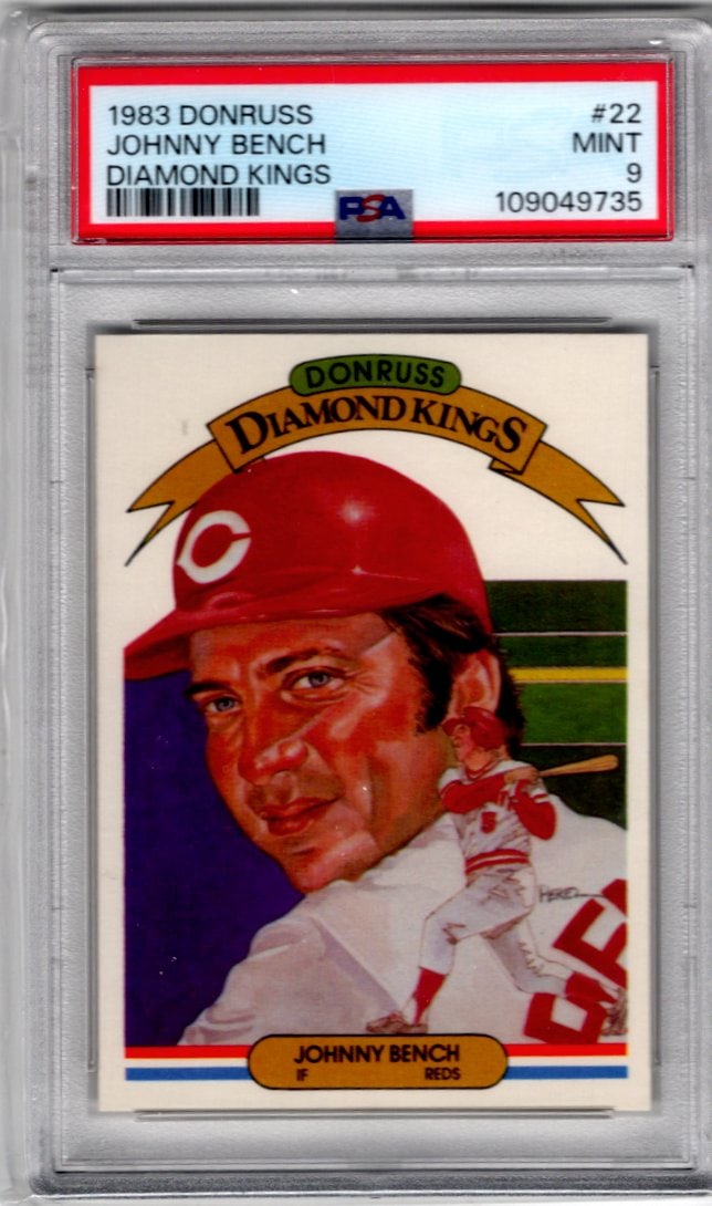 Johnny Bench Diamond Kings 1983 Donruss #22 PSA 9 Reds Baseball Card (1 of 2)
