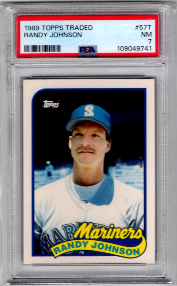 Randy Johnson Rookie Card 1989 Topps Traded #57T PSA 7 Mariners Baseball Card (1 of 2)