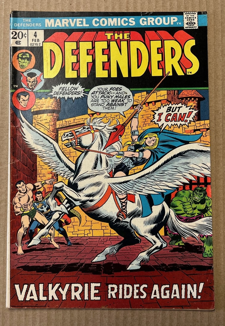 The Defenders Vintage Marvel Comic Book, 1973 #4, 1st Appearance of Valkyrie (1 of 3)