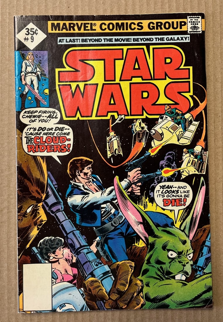 Star Wars Vintage Marvel Comic Book, 1977 #9, 1st Appearance of The Cloud-Riders (1 of 3)