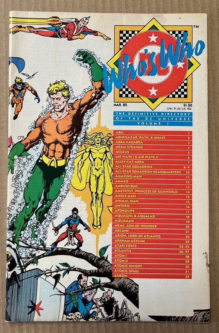 Who's Who Vintage DC Comic Book 1985 #1, The Definitive Directory of the DC Universe Volume #1 (1 of 3)