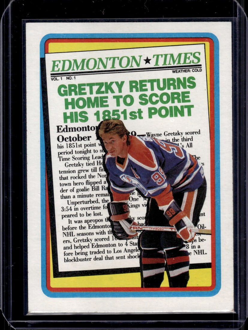 Wayne Gretzky 1990-91 Topps #2 Edmonton Oilers Hockey Card: Topps Vintage NHL Hockey Trading & Sports Cards, Old Sports Cards for Sale Near Me, Stanley Cup & Hall of Fame Players, Valuable Auction Memorabilia Lots for Sale On Line