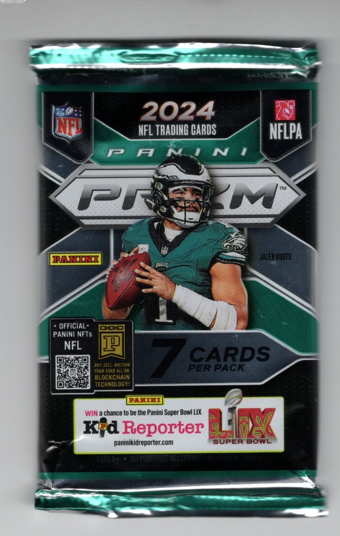2024-25 Panini Prizm Football Cards Mega Box Pack Sports Cards Jayden Daniels: Panini Rookie Football NFL Trading & Sports Cards, Rookie Cards in This Set are Jayden Daniels, Bo Nix, Drake Maye, Marvin Harrison, Jr, JJ McCarthy, Football & Sports Cards for Sale Near Me, Silver, 