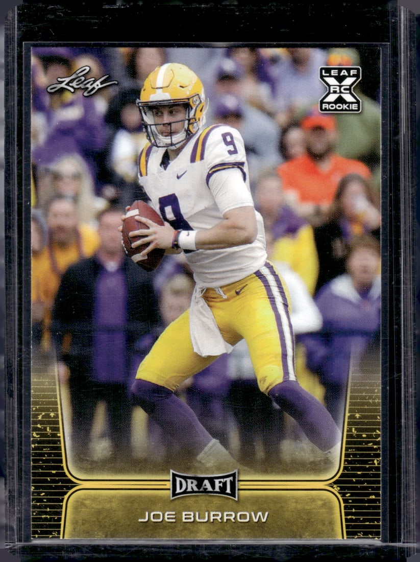 Joe Burrow Rookie Card Gold 2020 Leaf Draft #01 LSU Tigers, Bengals (1 of 2)
