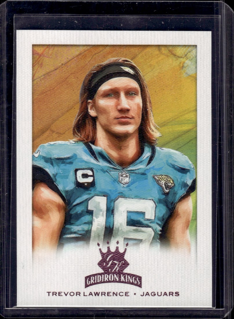 Trevor Lawrence Rookie Card Pink Gridirion Kings 2021 Chronicles #GK-1 Jaguars: Panini Select, Prizm, Mosaic, Contenders, Zenith, Phoenix, Illusions, Absolute, Rookie NFL Sports Trading Cards, SP, SSP, Cards, Football Cards for Sale Near Me, Superbowl & Hall of Fame Player Cards,