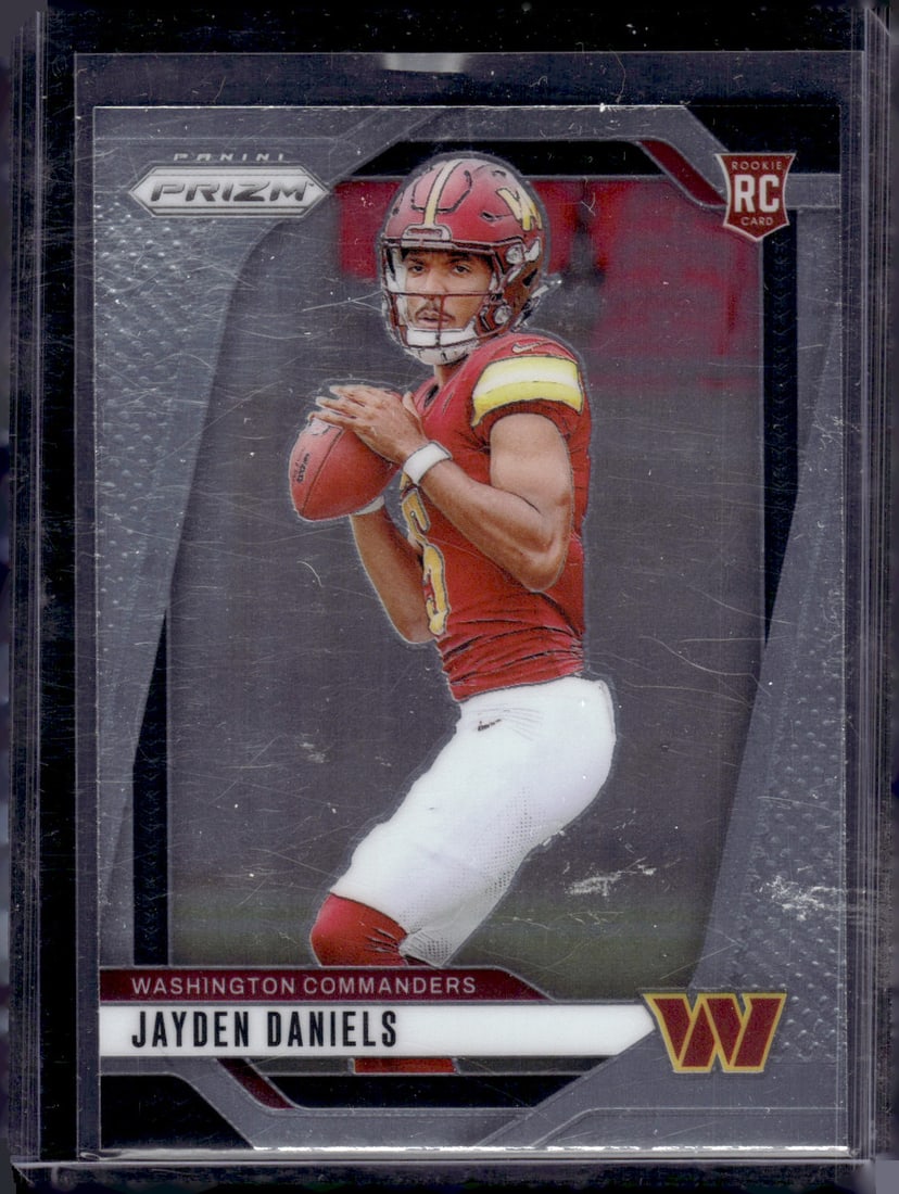 Jayden Daniels Rookie Card 2024 Panini Prizm #347 Commanders Football Card: Panini Select, Prizm, Mosaic, Contenders, Zenith, Phoenix, Illusions, Absolute, Rookie NFL Sports Trading Cards, SP, SSP, Cards, Football Cards for Sale Near Me, Superbowl & Hall of Fame Player Cards,