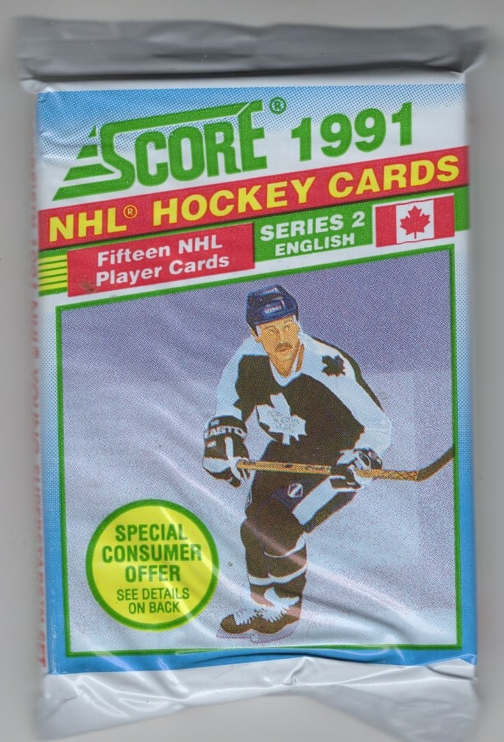 1991 Score Bi-Lingual Series 2 Vintage Hockey Cards Retail Box Pack Sports Cards: Score Vintage Hockey NHL Trading & Sports Cards, Brett Hull, Ray Bourque, Patrick Roy, Mario Lemieux, Wayne Gretzky, Old Sports Cards for Sale Near Me, Stanley Cup & Hall of Fame Players, Valuable Auc