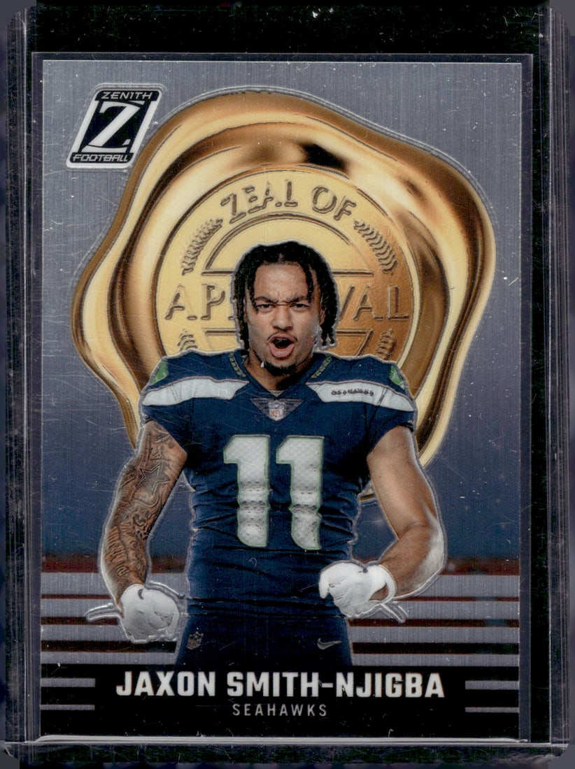 Jaxon Smith-Njigba Rookie Card Zeal of Approval 2023 Panini Zenith #29 Seahawks: Panini Select, Prizm, Mosaic, Contenders, Zenith, Phoenix, Illusions, Absolute, Rookie NFL Sports Trading Cards, SP, SSP, Cards, Football Cards for Sale Near Me, Superbowl & Hall of Fame Player Cards,