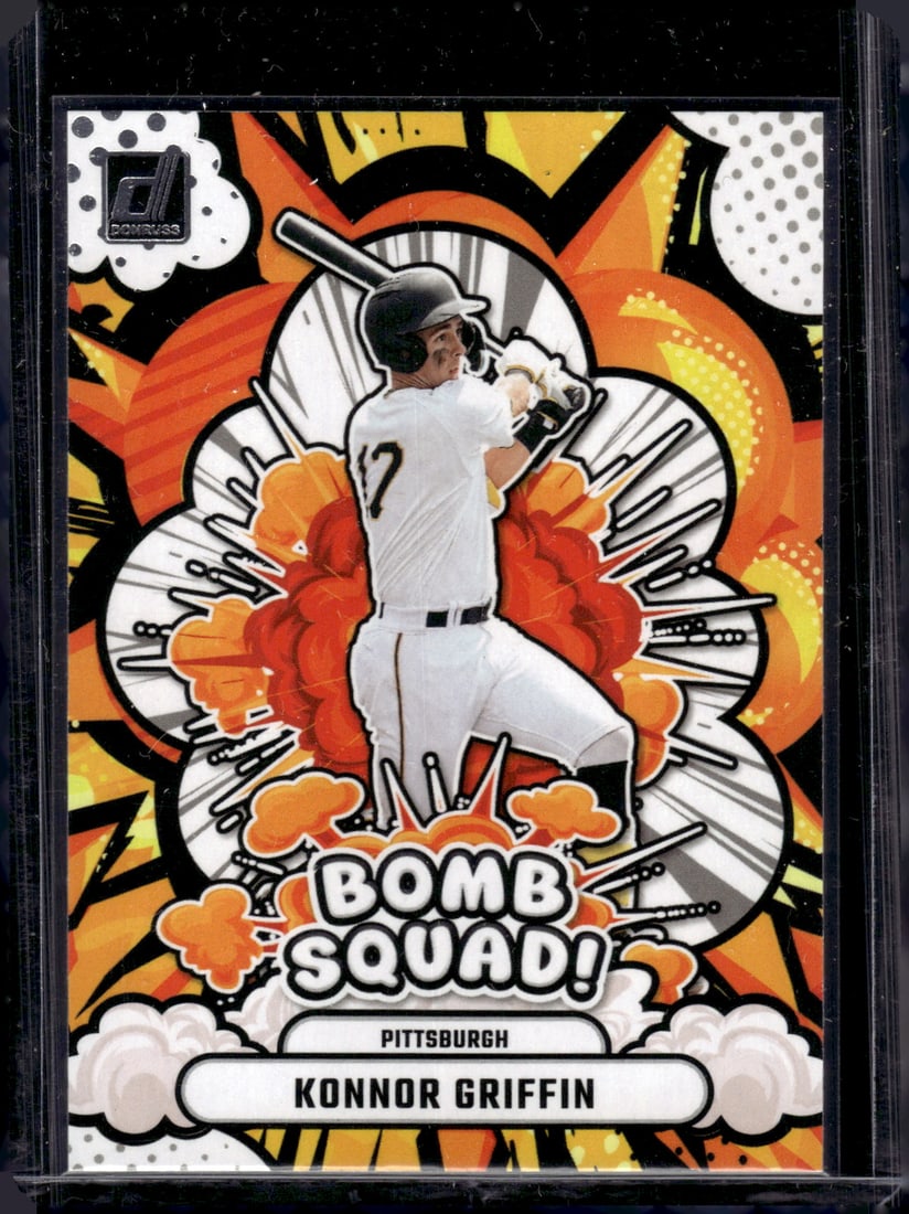 Konnor Griffin Bomb Squad 2025 Panini Donruss #3 Pirates Baseball Card: Donruss Baseball MLB Trading & Sports Cards, Sports Cards for Sale Near Me, Prizm, Mosaic, Select, SP, SSP, Auction Memorabilia Lots for Sale On Line, World Series & Hall of Fame Players, Diamond King