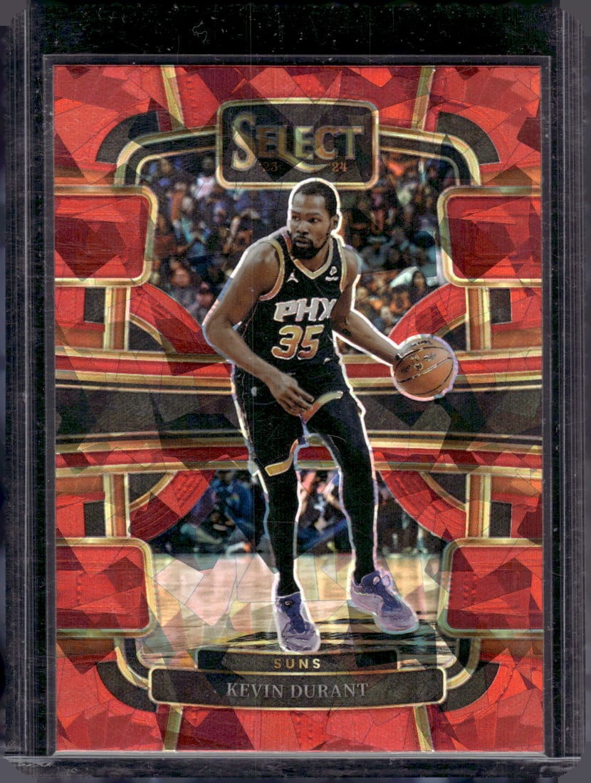 Kevin Durant Red Cracked Ice 2023-24 Panini Select #2 Suns, Thunder (1 of 2)