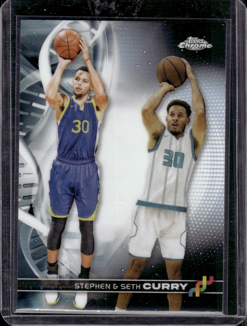 Stephen Curry & Seth Curry DNA 2023-24 Topps Chrome #DNA-1 Basketball Card (1 of 2)