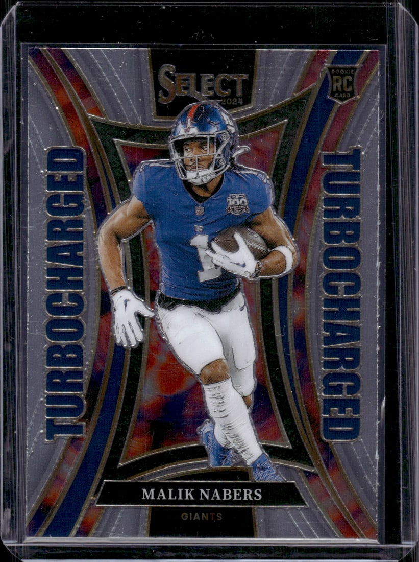 Malik Nabers Rookie Card Turbocharged 2024 Panini Select #15 New York Giants (1 of 2)