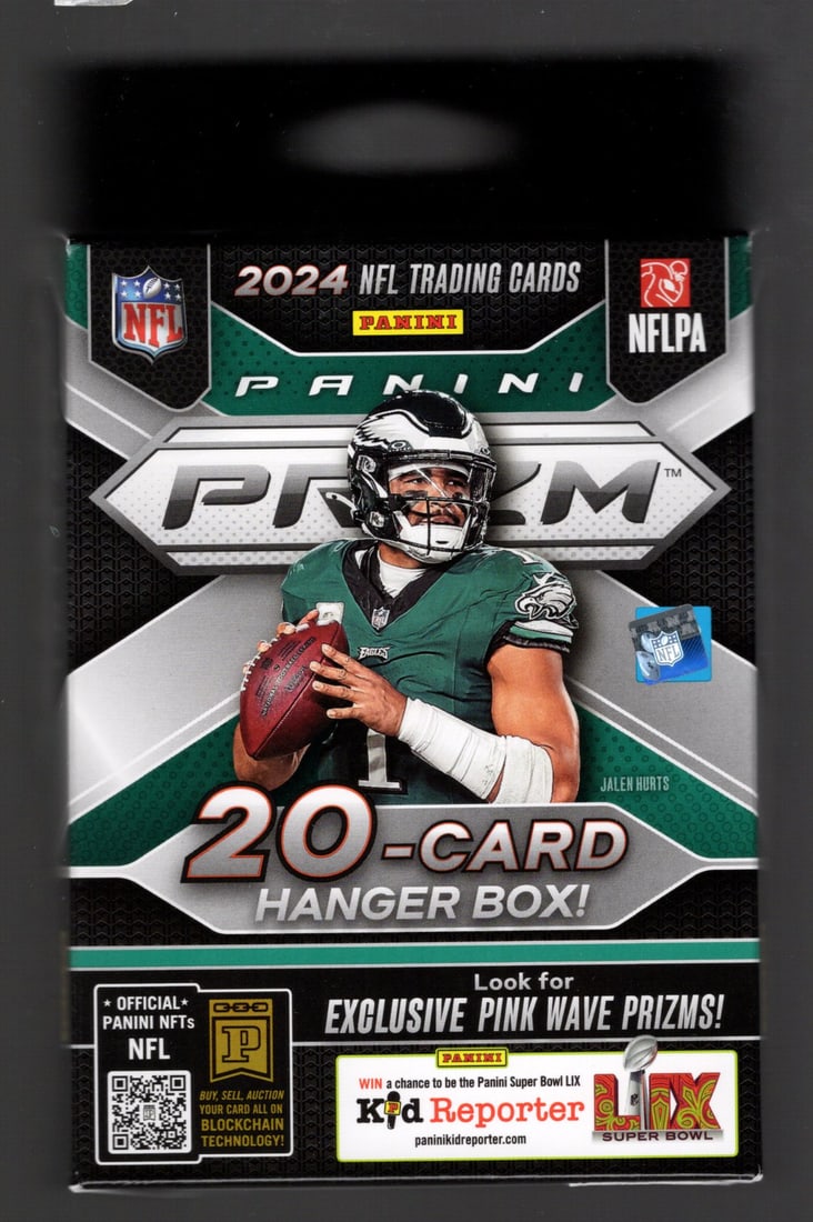 2024-25 Panini Prizm Football HANGER BOX - Jayden Daniels, Pink Wave Prizms, Bo Nix (1 of 1)
