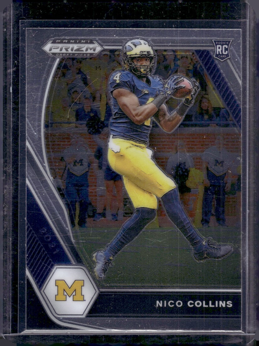 Nico Collins Rookie Card 2021 Prizm Draft Picks #114 Michigan Wolverines, Texans (1 of 2)