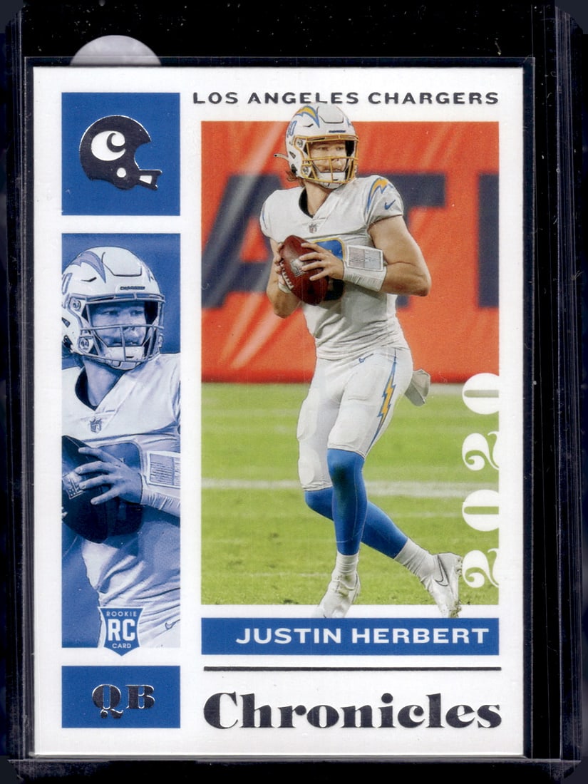 Justin Herbert Rookie Card 2020 Panini Chronicles #53 LA Chargers Football Card (1 of 2)