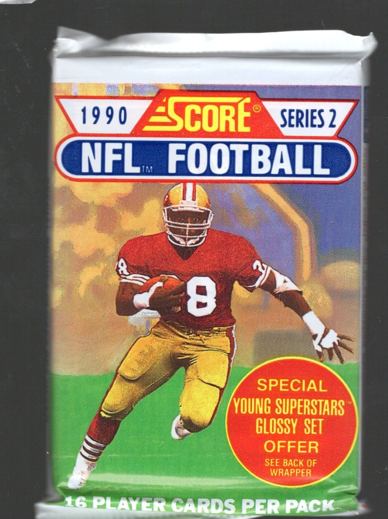 1990 Score Series 2 Vintage Football Card Factory Sealed Retail Box Pack Sports Card: Score Vintage Football Rookie NFL Trading & Sports Cards, Emmitt Smith, Bo Jackson, Barry Sanders, Joe Montana, Jerry Rice, Old Sports Cards for Sale Near Me, Super Bowl & Hall of Fame Players, Valuab