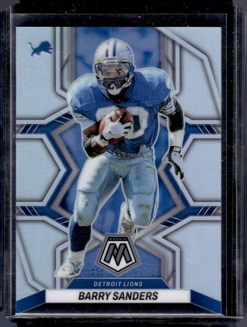 Barry Sanders Silver Prizm 2022 Panini Mosaic #206 Detroit Lions Football Card (1 of 2)